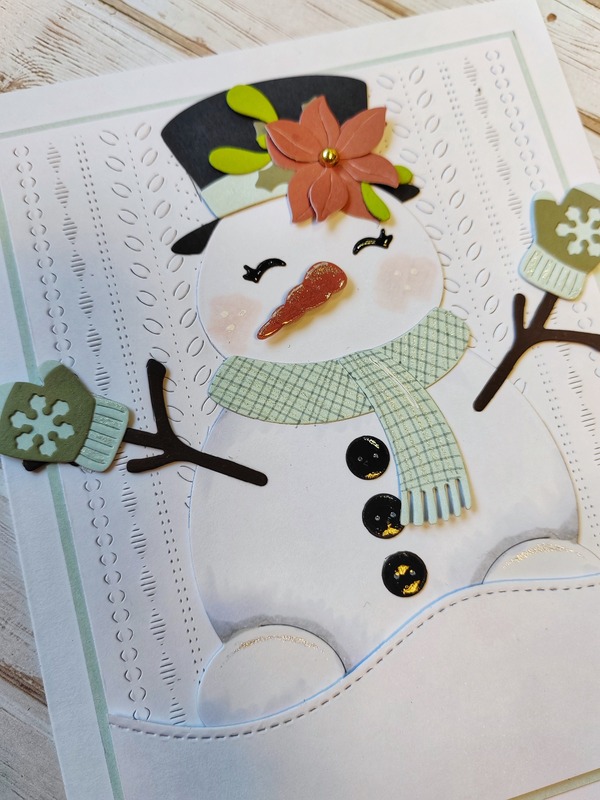 Přání ruční výroba - Veselé Vánoce - Sněhulák - 1 ks