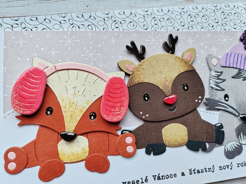Přání ruční výroba - Vánoční zvířátka