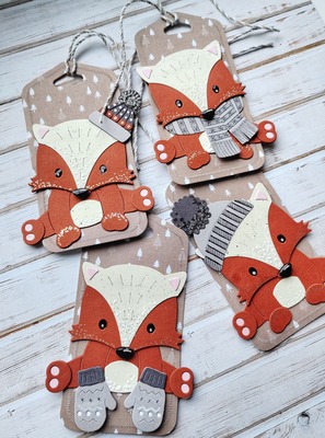 Visačky Vánoční zvířátka - 11 x 6,5 cm - sada 4 ks