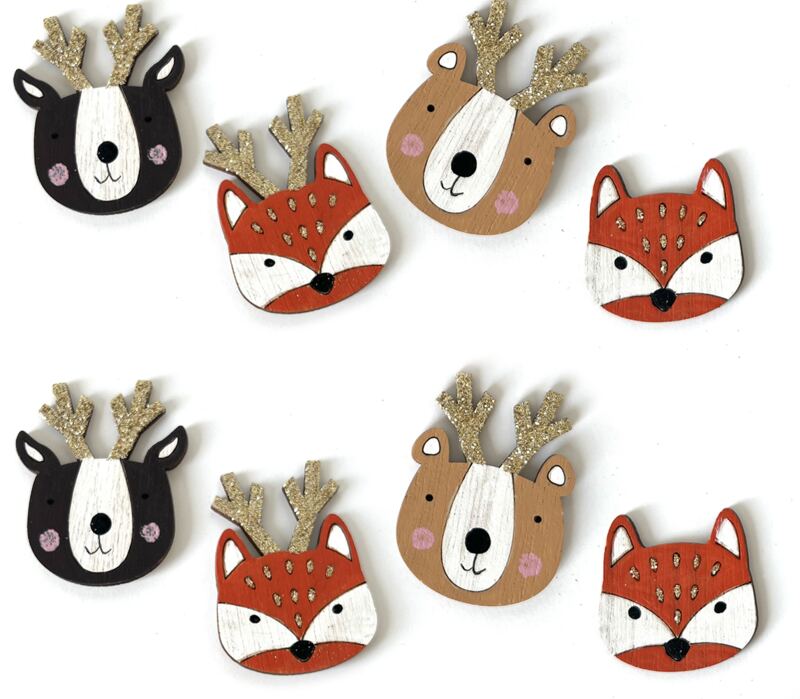 Dřevěné ozdoby - zvířátka - sada 8 ks