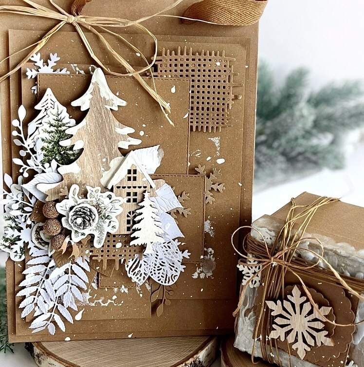 Dřevěné ozdoby - stromky - sada 24 ks