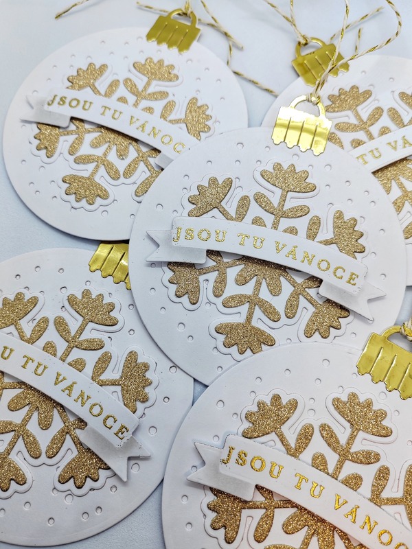 Visačky Vánoční ozdoba - 9 cm - sada 5 ks