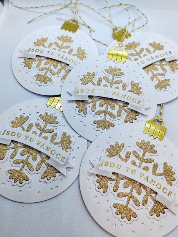 Visačky Vánoční ozdoba - 9 cm - sada 5 ks