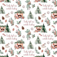 Vánoční balicí papír 70 x 100 cm - 100 g/m2 - Vánoce u krbu - 1 arch