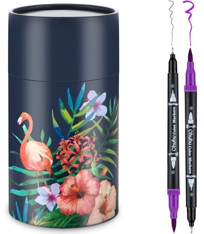 Akvarelové fixy s dvěma hroty OHUHU v dárkové krabičce