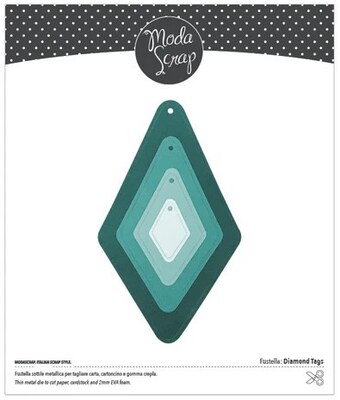 Vyřezávací šablony MODA SCRAP - visačky diamond - balení 4 ks