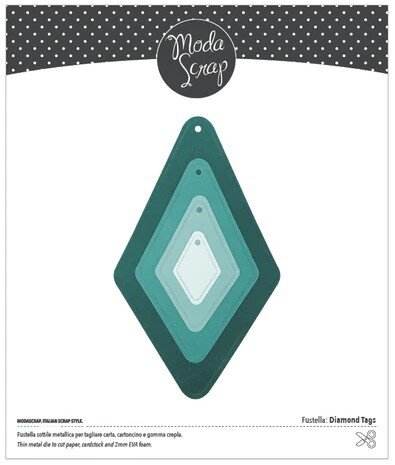 Vyřezávací šablony MODA SCRAP - visačky diamond - balení 4 ks