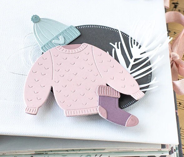 Vyřezávací šablony MODA SCRAP - pletený svetr - sada 10 ks