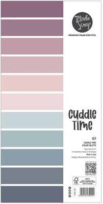 Sada papírů MODA SCRAP 6x12" - Cuddle Time (jednobarevné) - sada 12 listů