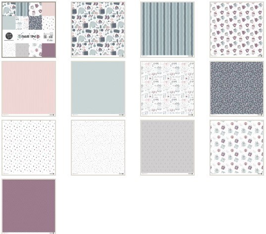 Sada papírů MODA SCRAP 12x12" - Cuddle Time - sada 12 listů