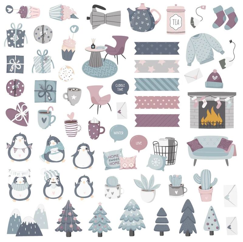 Papírové výseky MODA SCRAP - Cuddle Time - sada 58 ks