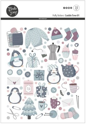 Nálepky MODA SCRAP - Puffy Cuddle Time - balení 33 ks