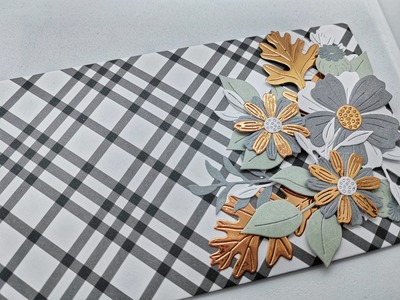 Dárková obálka - Květiny - šedá - 1 ks