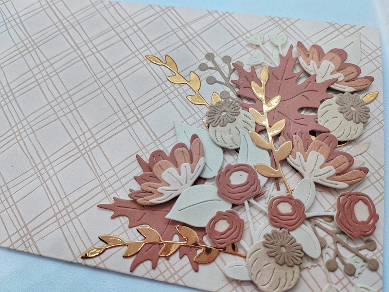 Dárková obálka - Květiny - starorůžové - 1 ks