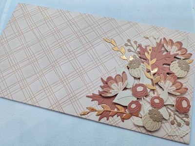 Dárková obálka - Květiny - starorůžové - 1 ks