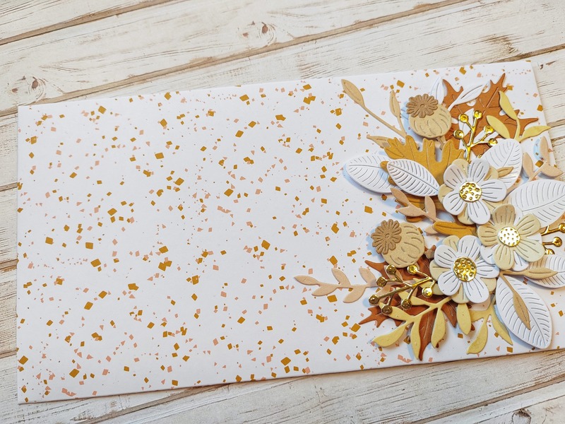 Dárková obálka - Květiny - bílo-béžová