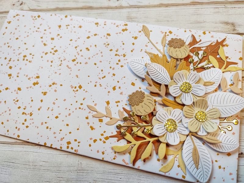 Dárková obálka - Květiny - bílo-béžová