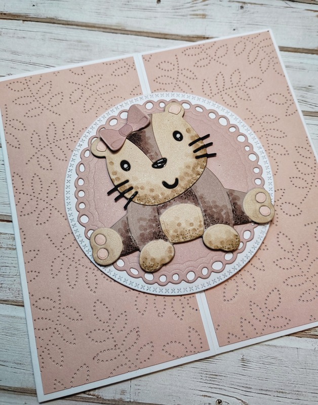 Přání ruční výroba - Zvířátko - starorůžové - 1 ks