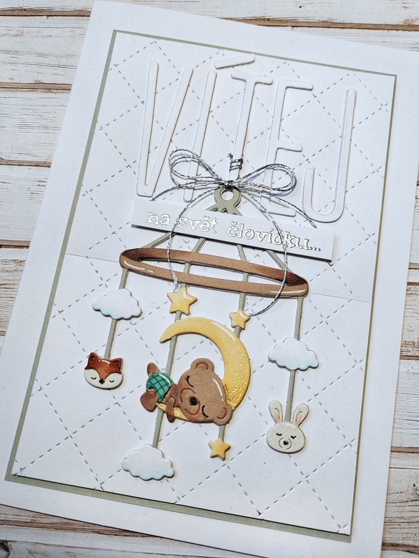 Přání ruční výroba - Vítej človíčku - 1 ks