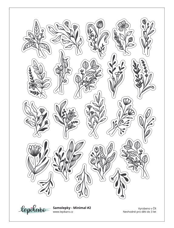Samolepky LEPIKARO - Minimal 2 (průsvitné) - 1 arch