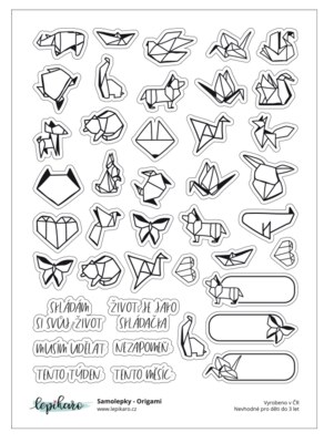 Samolepky LEPIKARO - Origami - 1 arch