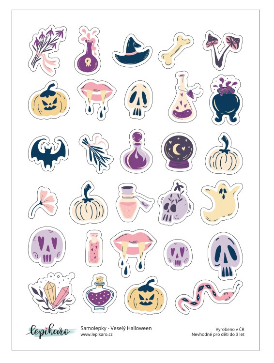 Samolepky LEPIKARO - Veselý Halloween - 1 arch