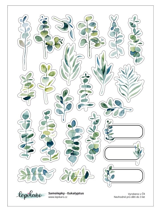 Samolepky LEPIKARO - Eukalyptus
