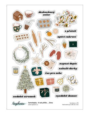 Samolepky LEPIKARO - A tak přišla ... Zima - 1 arch