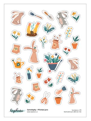 Samolepky LEPIKARO - Přichází jaro - 1 arch
