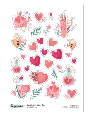Samolepky LEPIKARO - Lásky čas - 1 arch