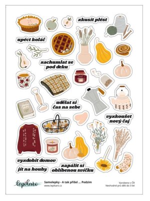 Samolepky LEPIKARO - A tak přišel ... Podzim - 1 arch