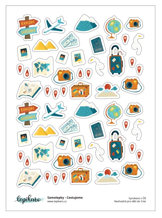 Samolepky LEPIKARO - Cestujeme