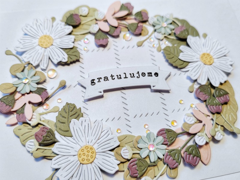 Přání ruční výroba - Květiny - pastelové - 1 ks