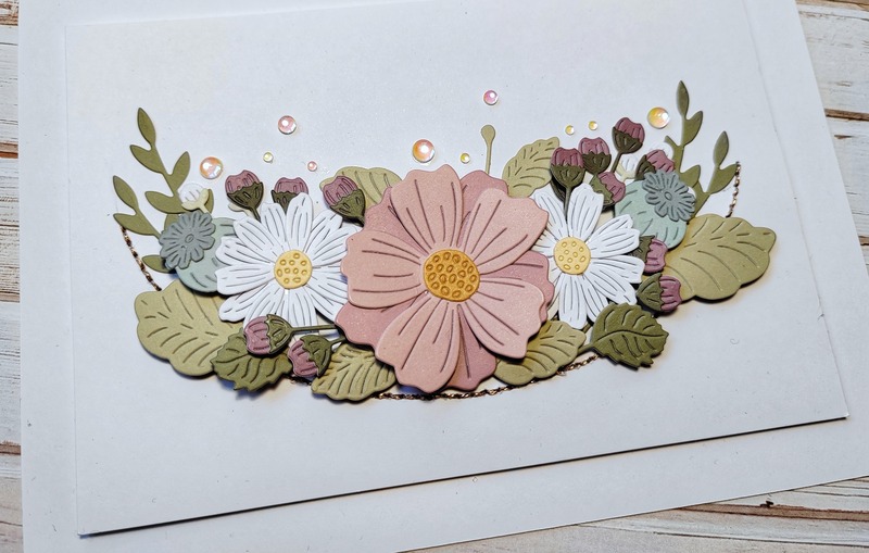 Přání ruční výroba - Květiny - pastelové 4