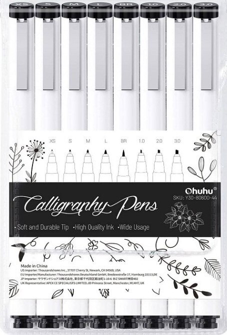 Kaligrafická pera OHUHU - různé hroty - sada 8 ks