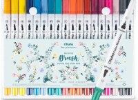 Akvarelové fixy se dvěma hroty OHUHU - sada 36 ks