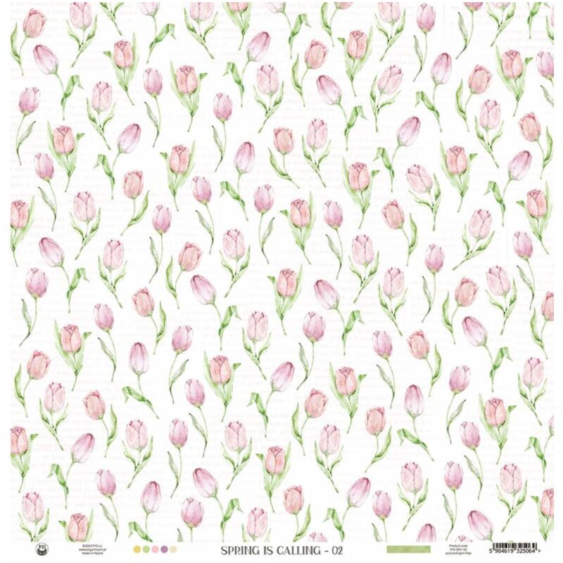 Potištěný papír 12x12" P13 The spring is calling 02