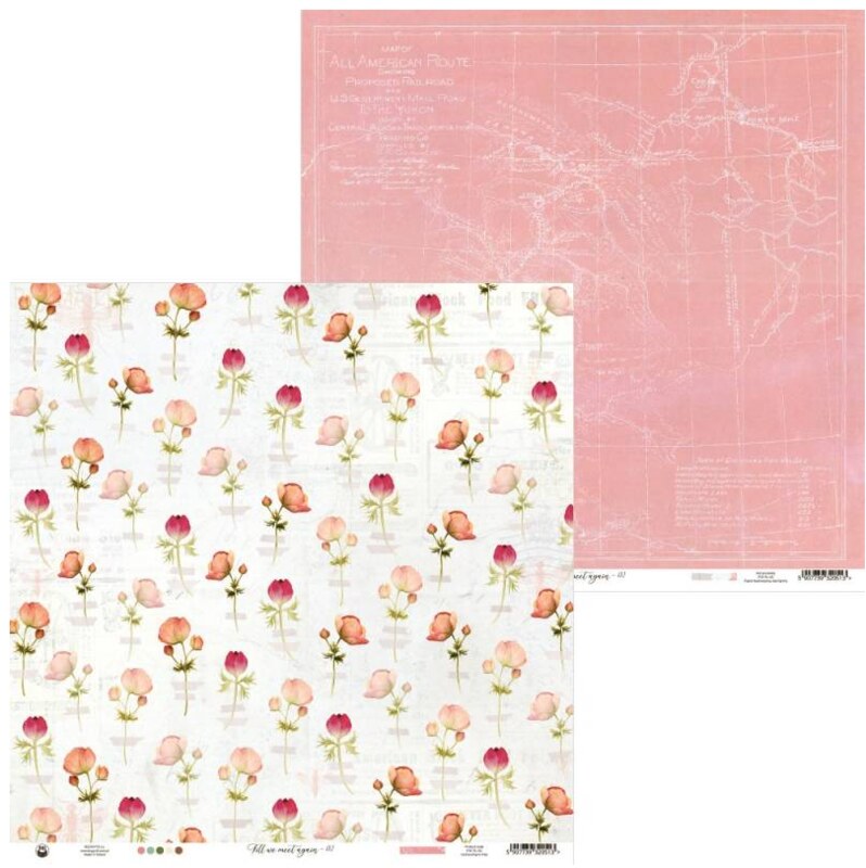 Potištěný papír 12x12" P13 Till we meet again 02