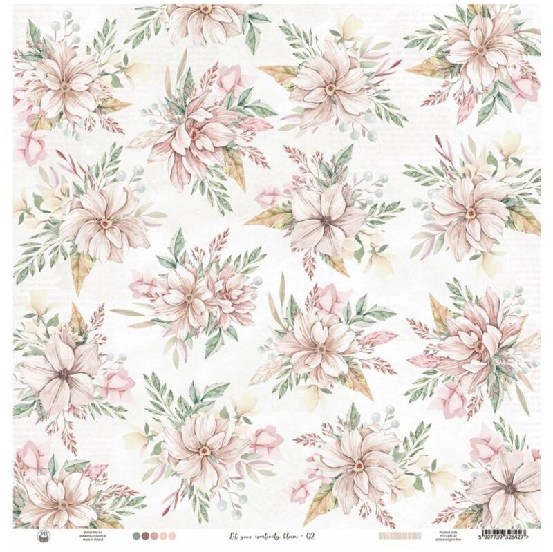 Potištěný papír 12x12" P13 Let your creativity bloom 02 - 1 list