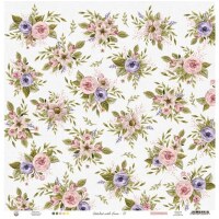 Potištěný papír 12x12" P13 Stitched with love 01 - 1 list