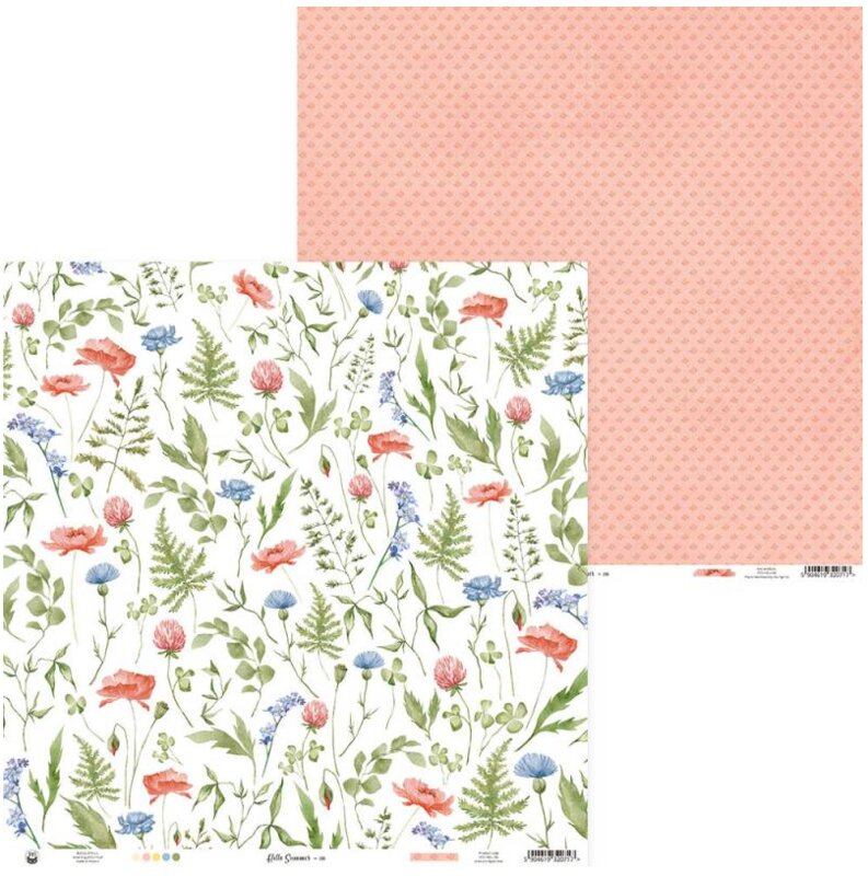 Potištěný papír 12x12" P13 Hello Summer 06 - 1 list