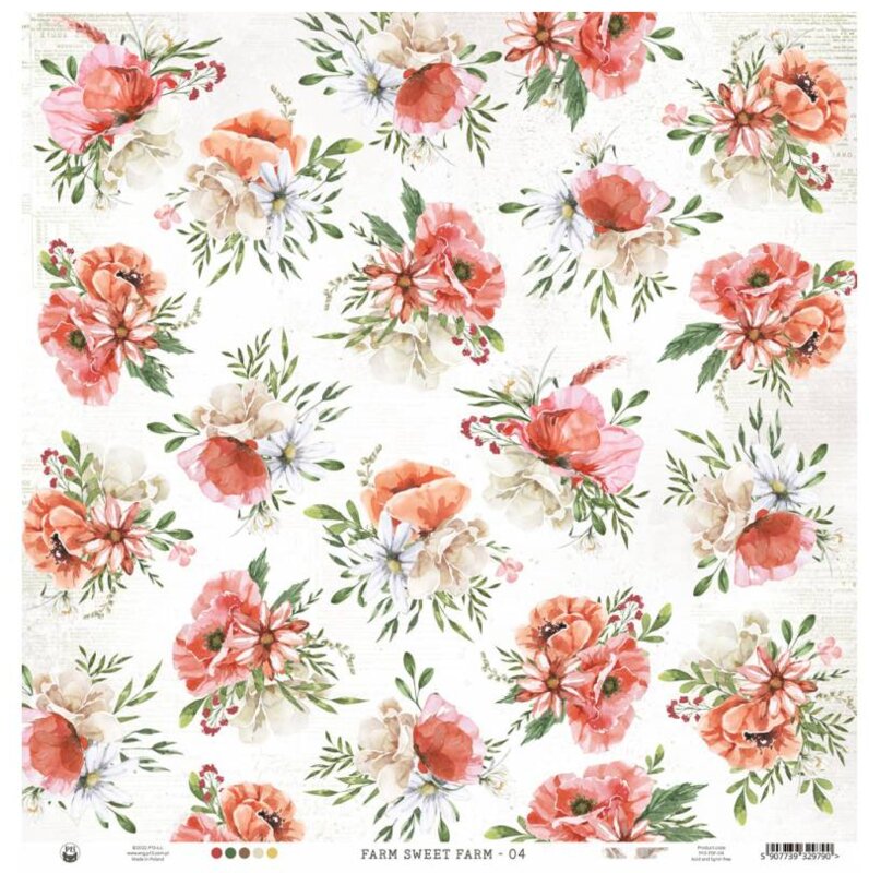 Potištěný papír 12x12" P13 Farm sweet farm 04 - 1 list