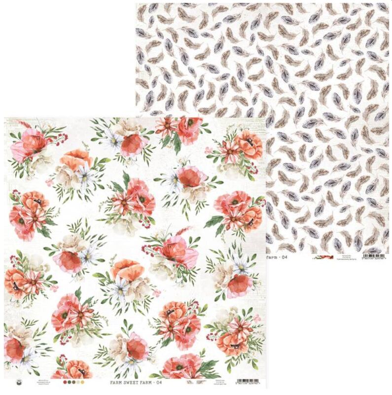 Potištěný papír 12x12" P13 Farm sweet farm 04 - 1 list