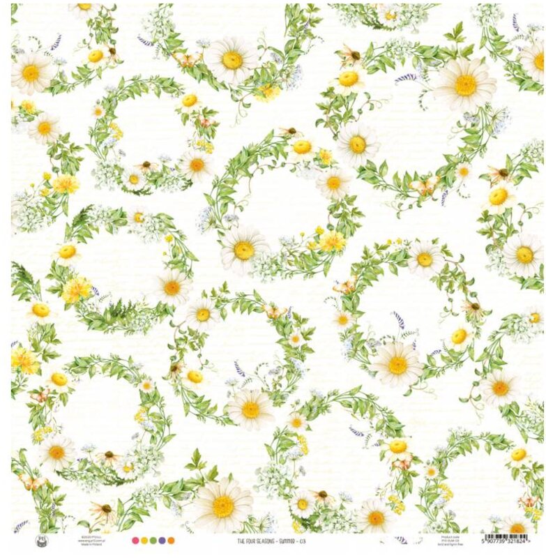 Potištěný papír 12x12" P13 The four seasons - Summer 03 - 1 list