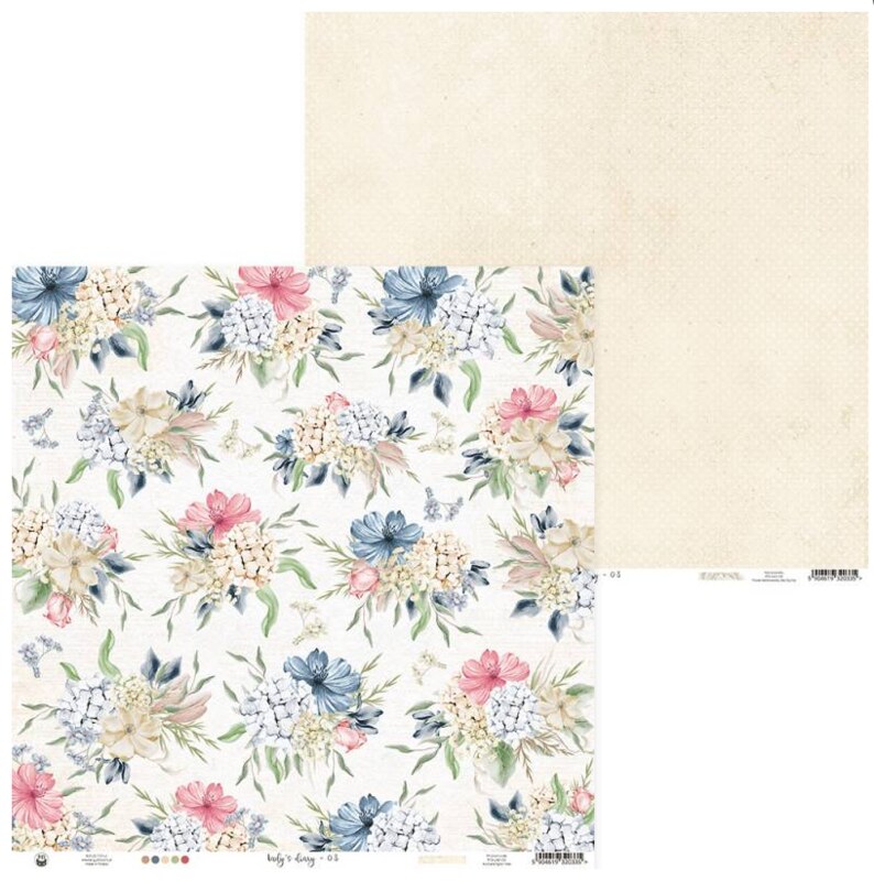 Potištěný papír 12x12" P13 Lady´s Diary 03 - 1 list