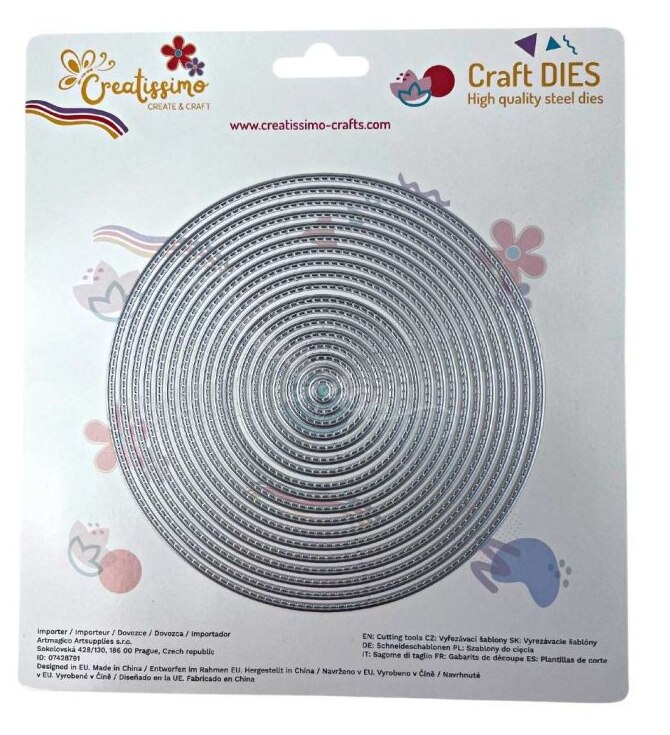 Vyřezávací šablona ARTMAGICO - kruhy s prošitím - sada 18 ks