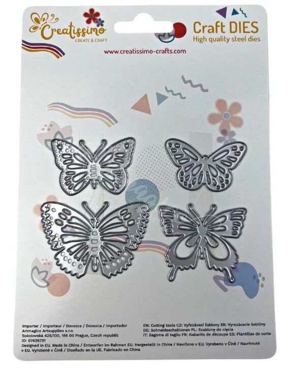 Vyřezávací šablona ARTMAGICO - motýli - 4 ks