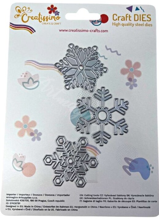 Vyřezávací šablona ARTMAGICO - vločky - sada 3 ks