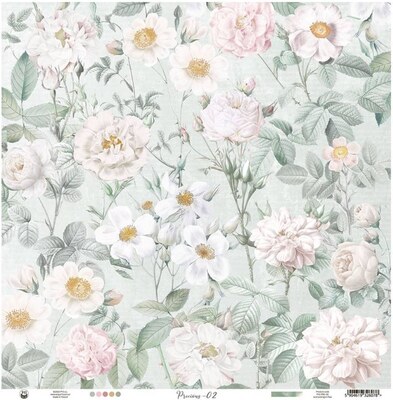 Potištěný papír 12x12" P13 Precious 02 - 1 list