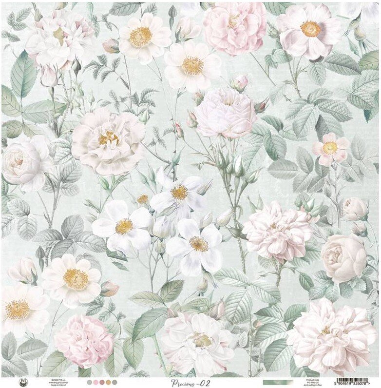 Potištěný papír 12x12" P13 Precious 02 - 1 list